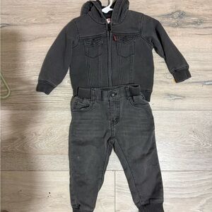 Levi's Kids Matching Set in Charcoal Gray